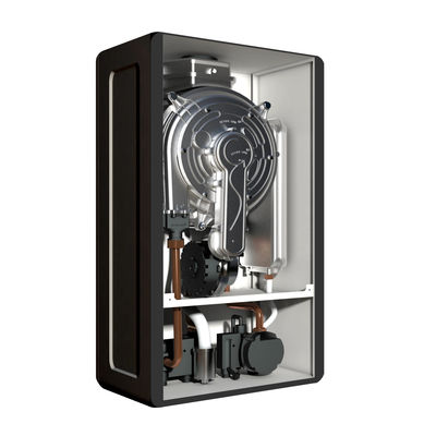 Gas, das an der Wand befestigtes Schwarz-Fall-Kupfer-Metall Shell Dual Function des Kessel-24-32-42Kw kondensiert